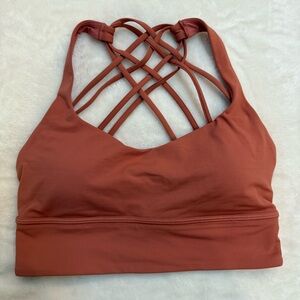 Lululemon free to be longline bra rustic coral 6